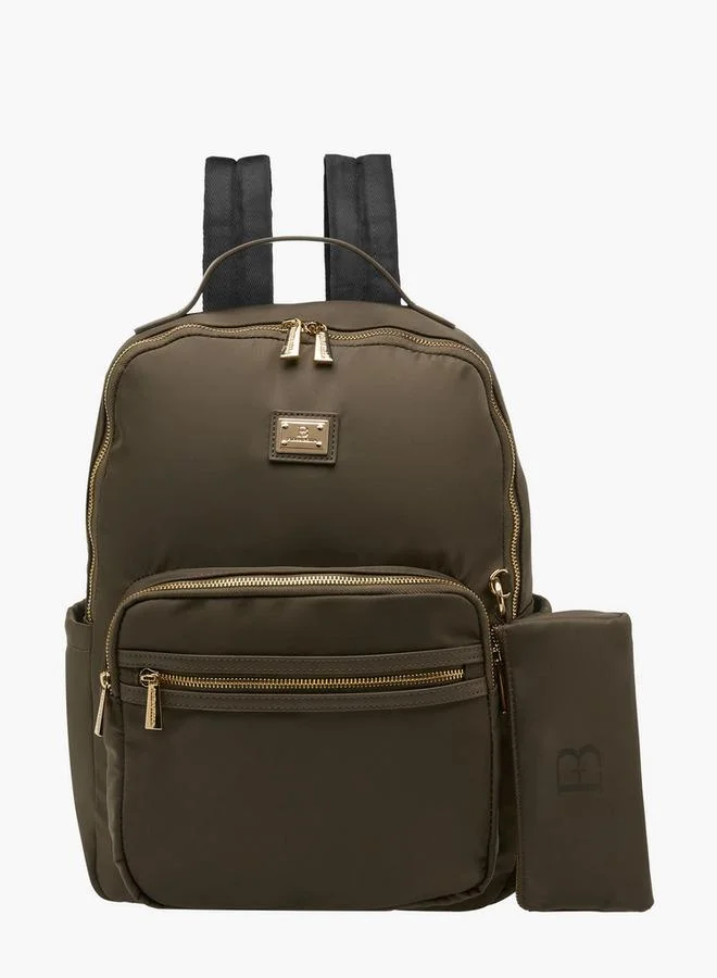Solid Backpack With Pouch